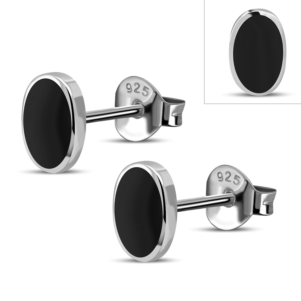 Shop All Silver Ethnic Black Onyx Oval Silver Stud Earrings E414st shop-all-silver-ethnic-black-onyx-oval-silver-stud-earrings-e414st